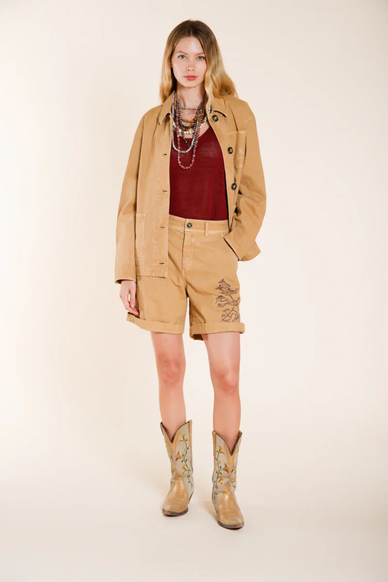 Irma Pockets giacca donna in panama fiammata – Image 4