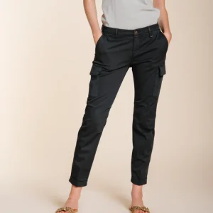 Chile City pantalone cargo donna in gabardina stretch slim fit