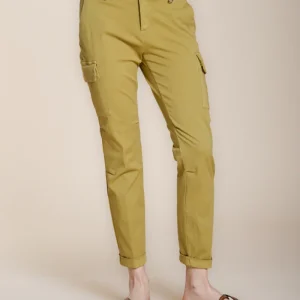 Chile City pantalone cargo donna in gabardina stretch slim fit