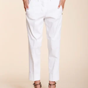 New York Carrot pantalone chino donna in raso stretch carrot fit ①