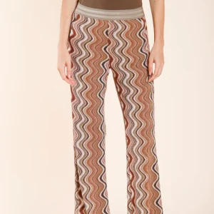 Easy Straight Elax pantalone chino jogger donna in maglia lurex straight fit