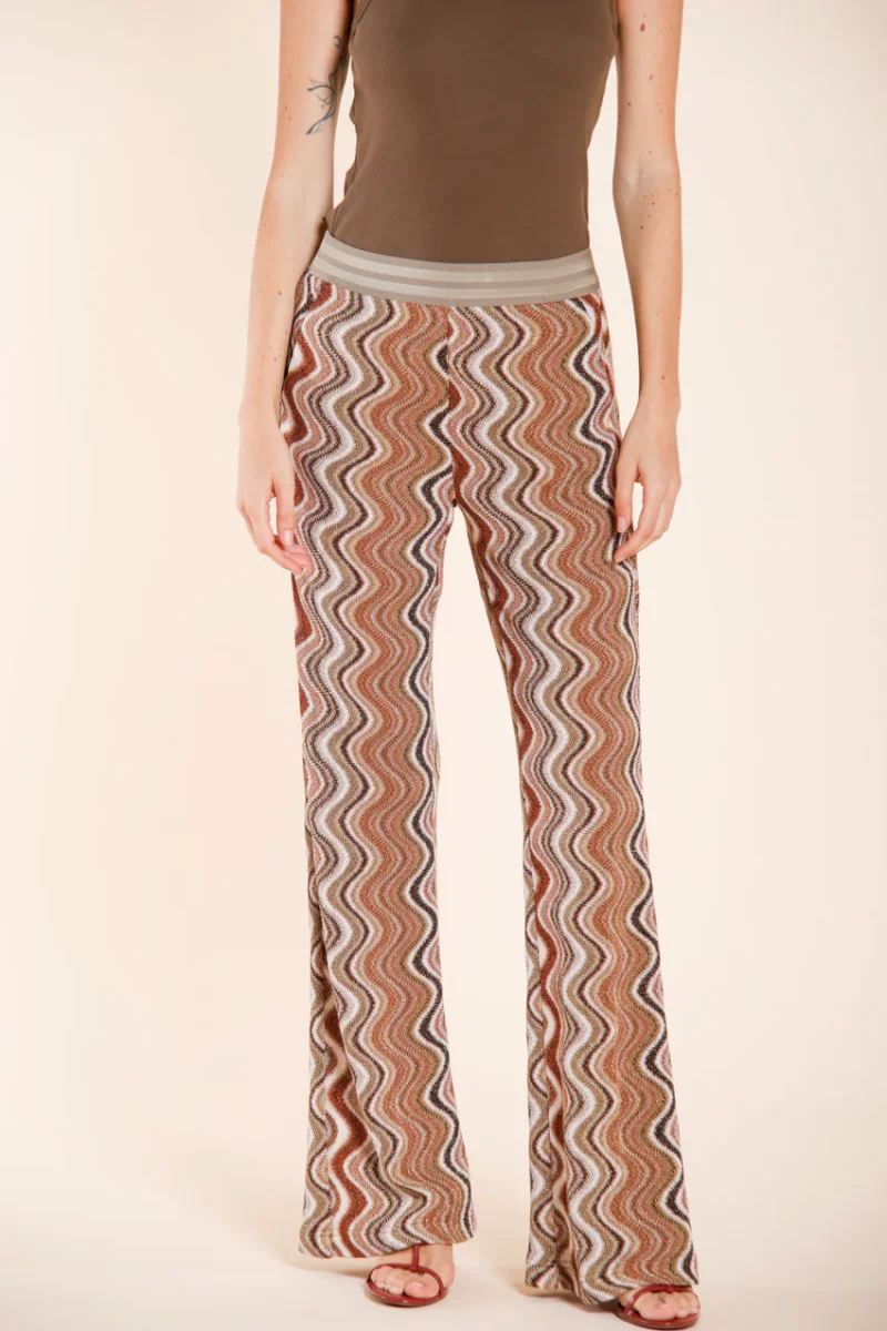 Easy Straight Elax pantalone chino jogger donna in maglia lurex straight fit – Image 2