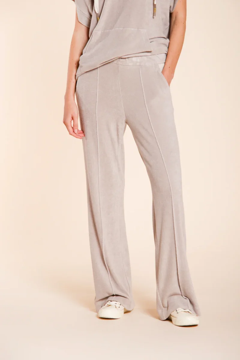 Easy Straight pantalone chino jogger donna in jersey spugna straight fit