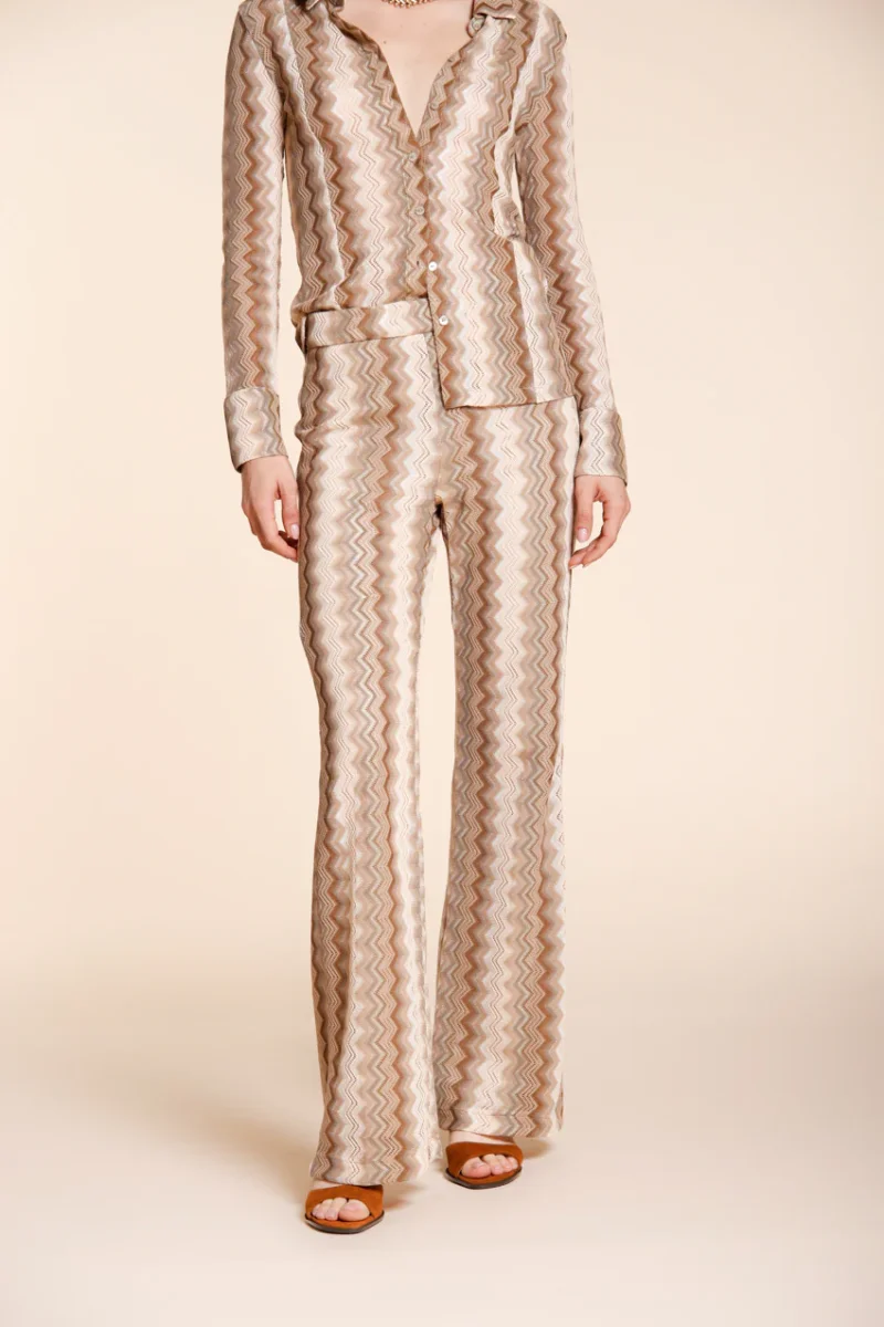 Easy Straight pantalone chino jogger donna in maglia a resca lurex straight fit – Image 3