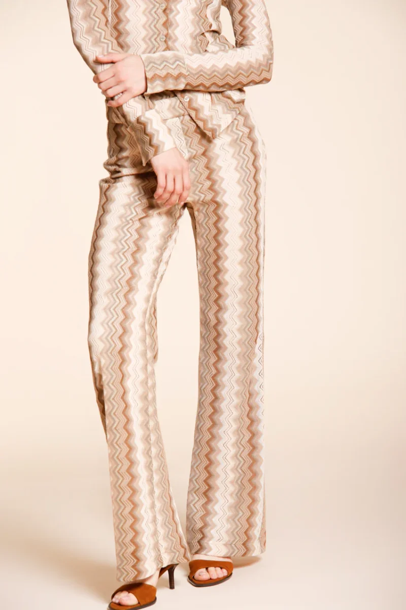 Easy Straight pantalone chino jogger donna in maglia a resca lurex straight fit – Image 7