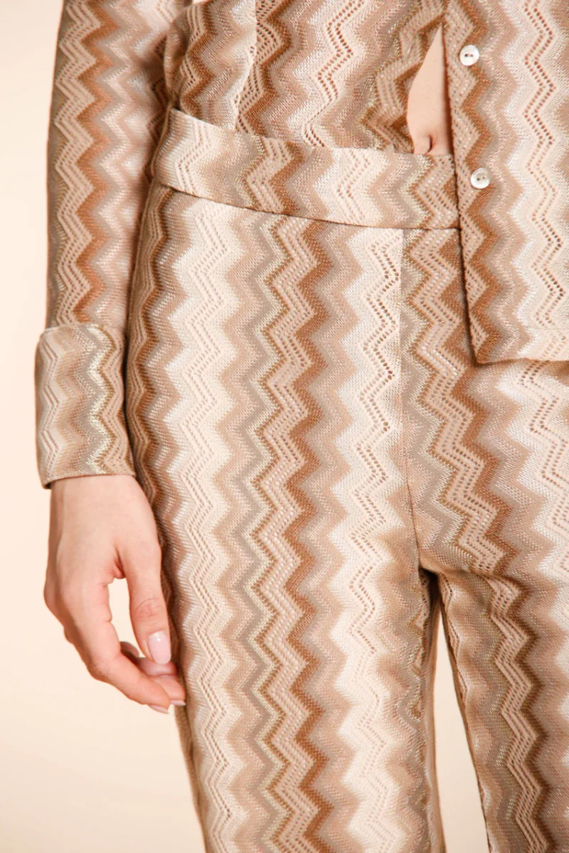 Easy Straight pantalone chino jogger donna in maglia a resca lurex straight fit – Image 4