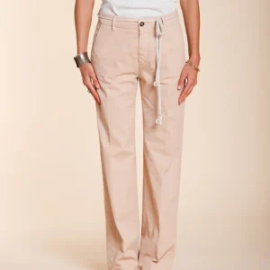 New York Straight pantalone chino donna in twill di cotone e lino straight fit