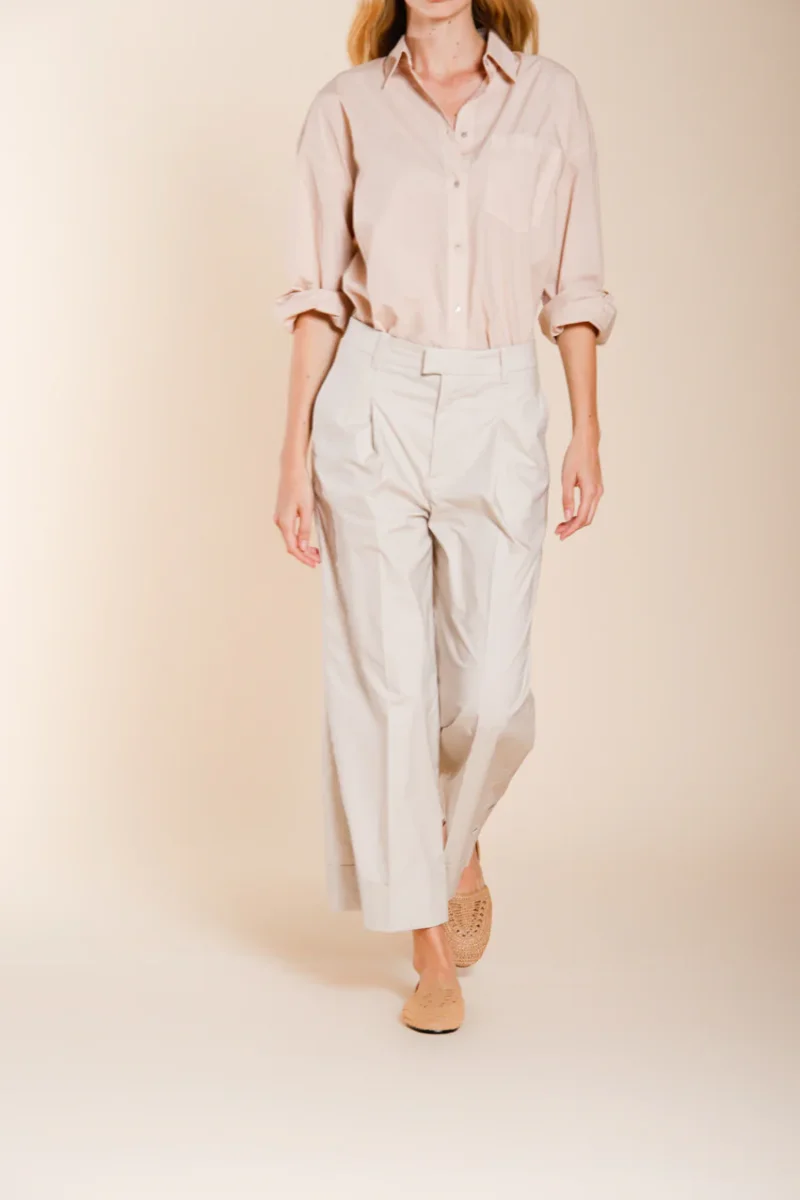 New York Wide pantalone chino donna in tela paracadute wide leg – Image 7