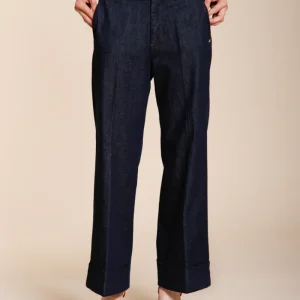 New York Studio Cropped City pantalone chino donna in denim straight fit
