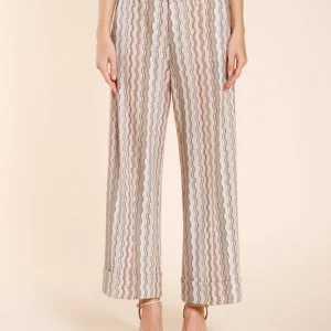 New York Studio Cropped City pantalone chino donna in jersey fantasia a righe straight fit