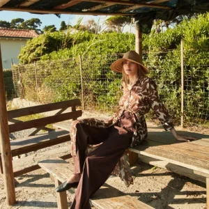 New York Studio Elax pantalone chino jogger donna in tela misto lino straight fit