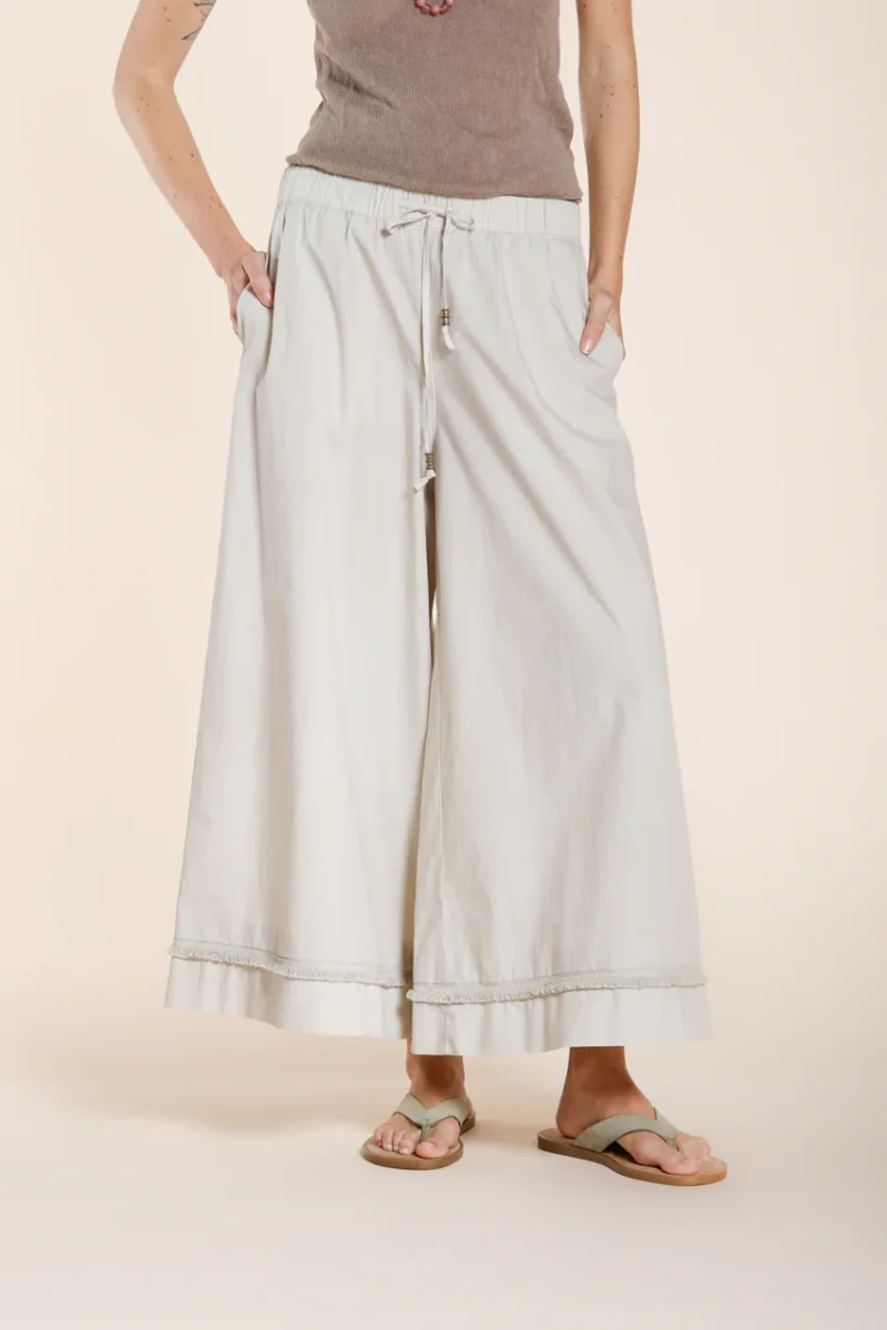 Portofino Cropped pantalone chino jogger donna in popeline wide leg – Image 3
