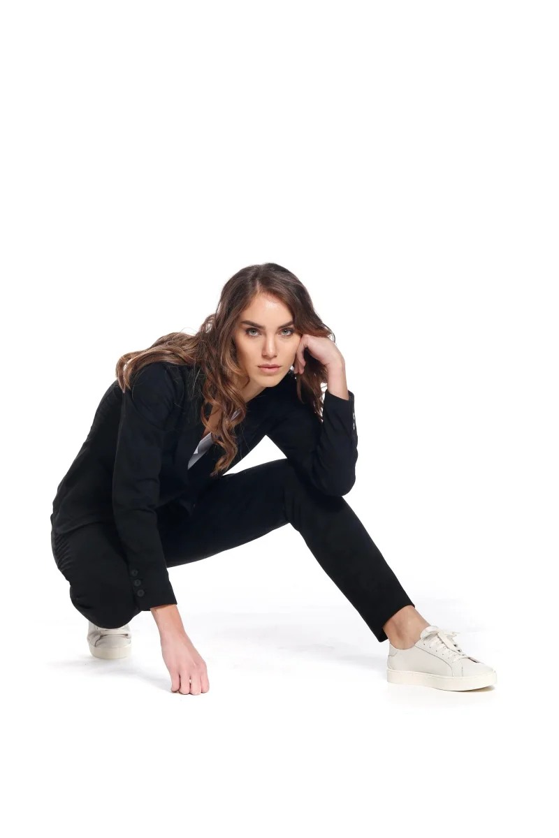 New York Slim pantalone chino donna in jersey pattern camouflage slim① – Image 2