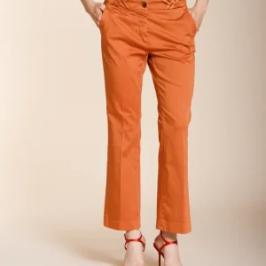 New York Trumpet pantalone chino donna in raso stretch slim fit