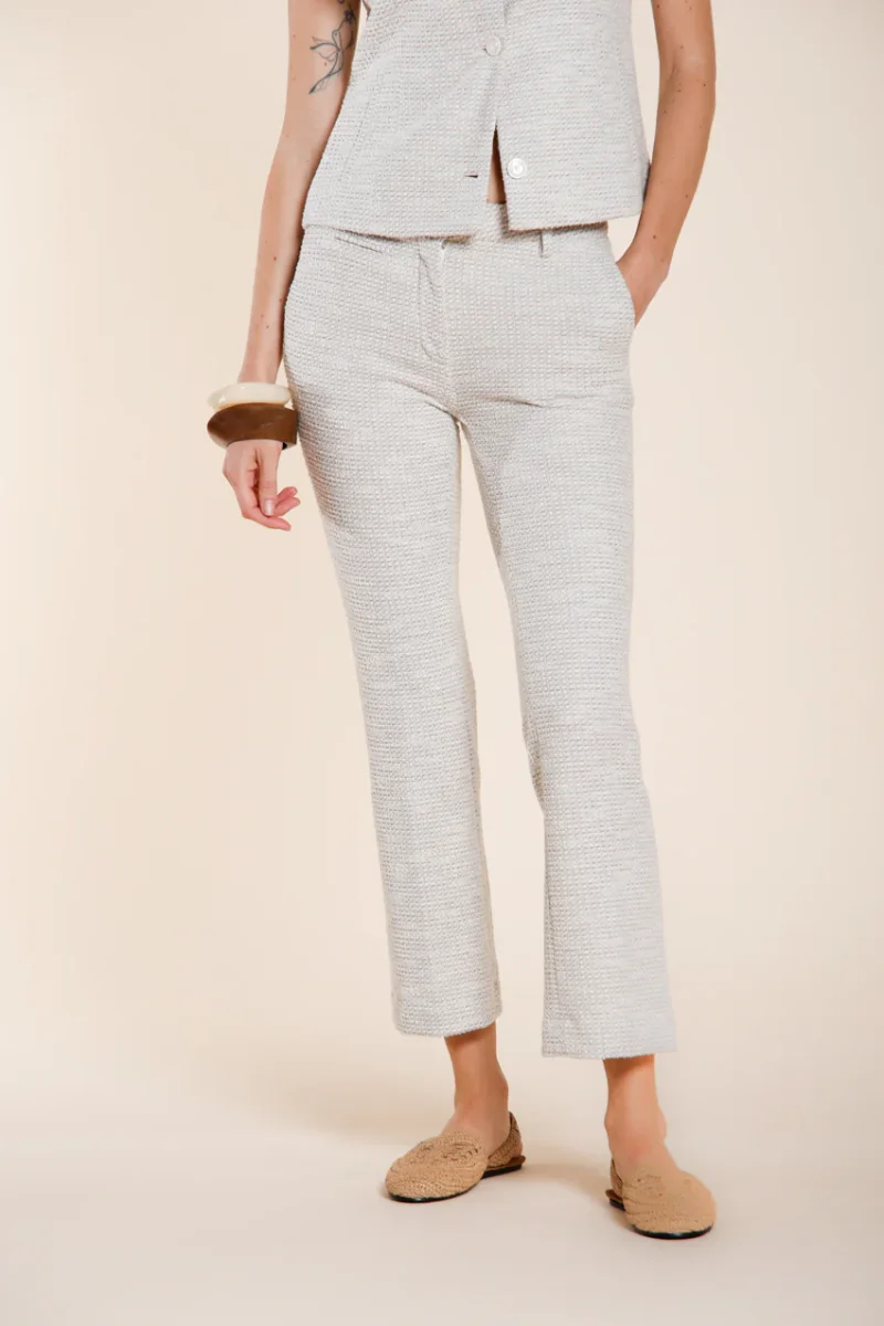New York Trumpet pantalone chino donna in jersey trama a chicco di riso slim fit – Image 2