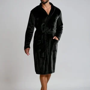 Peignoir homme polaire ultra doux avec capuche