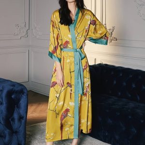 Long Peignoir Kimono en Satin