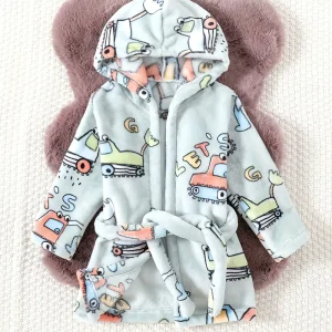 Peignoir de Bain Enfant Éponge Doux avec Capuche