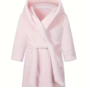 Peignoir de Bain Enfant Fille Polaire Rose