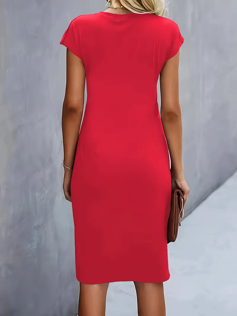 Robe de couleur unie pour femmes | Midi – Image 6