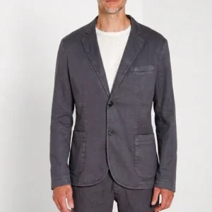 Da Vinci blazer uomo in twill di lino e cotone
