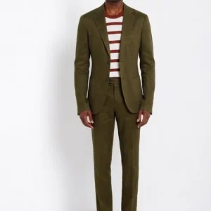 Da Vinci blazer uomo in twill di lino e cotone