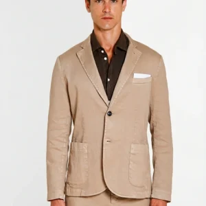Da Vinci blazer uomo in twill di lino e cotone