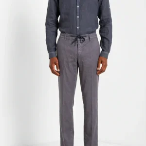 Milano Jogger pantalone chino uomo in twill di lino e cotone extra slim fit