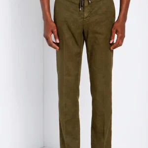 Milano Jogger pantalone chino uomo in twill di lino e cotone extra slim fit