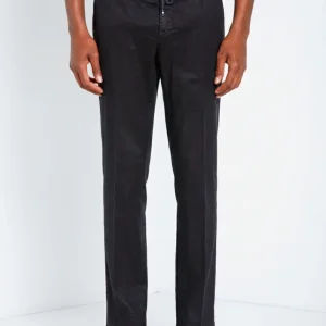 Milano Jogger pantalone chino uomo in twill di lino e cotone extra slim fit