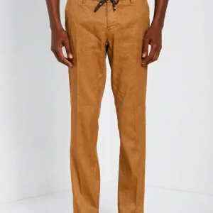 Milano Jogger pantalone chino uomo in twill di lino e cotone extra slim fit