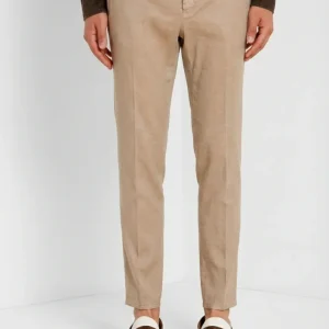 Milano Jogger pantalone chino uomo in twill di lino e cotone extra slim fit