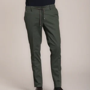 Milano Jogger pantalone chino uomo in gabardina stretch extra slim fit