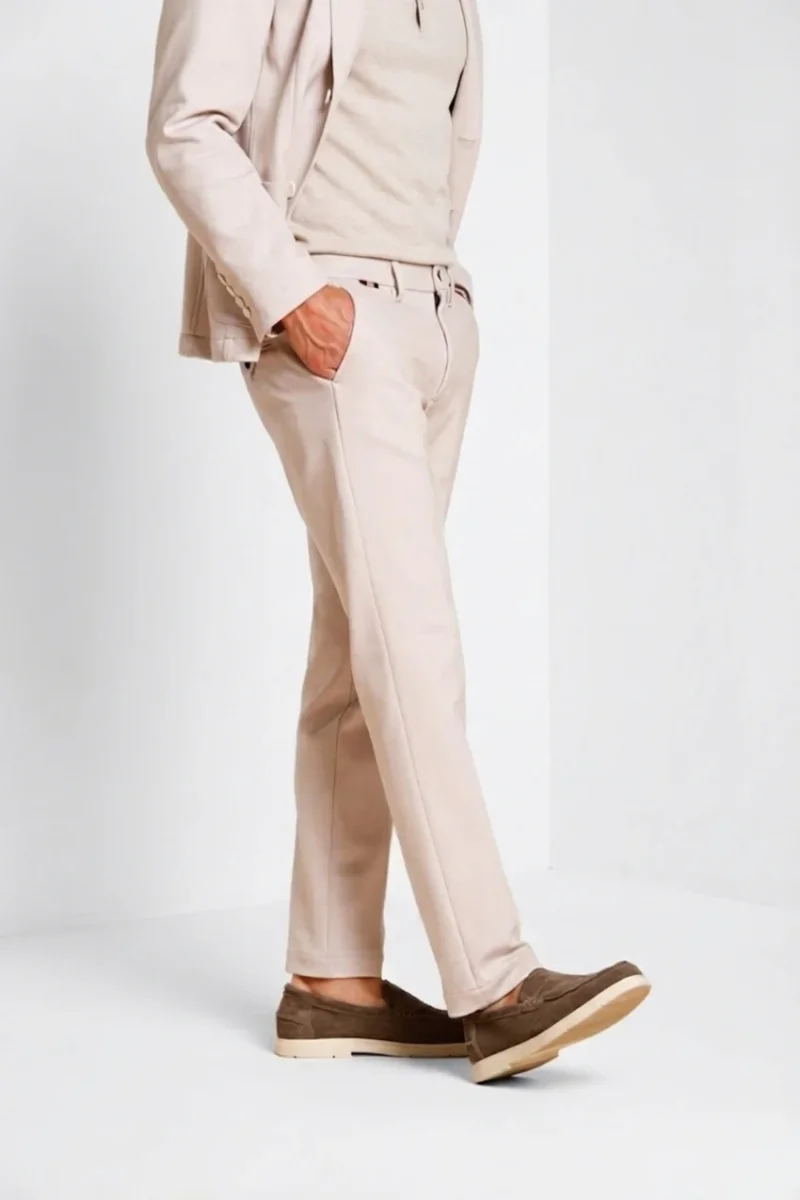 Torino Jog pantalone chino jogger uomo in jersey piquet stretch slim fit – Image 3