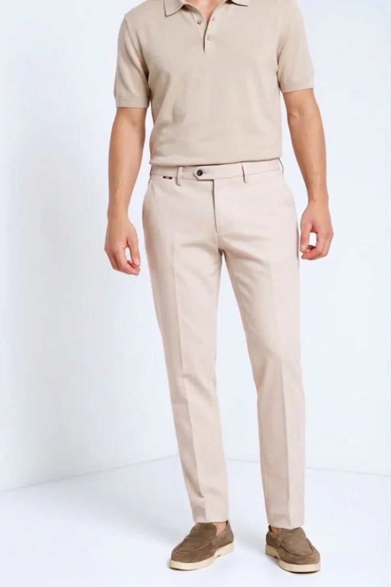 Torino Jog pantalone chino jogger uomo in jersey piquet stretch slim fit – Image 2