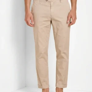 New York pantalone chino uomo in gabardina stretch regular fit ①