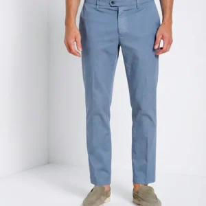 New York pantalone chino uomo in gabardina stretch regular fit ①