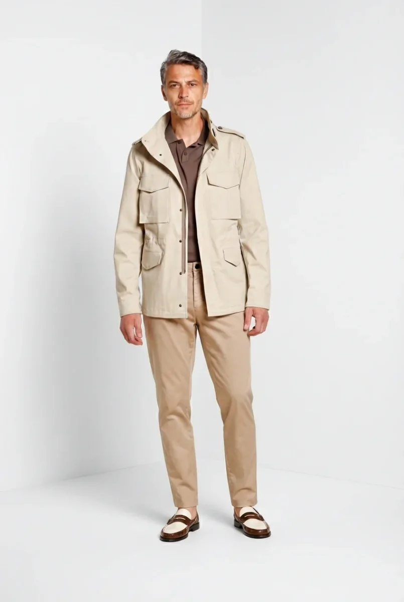 Osaka pantalone chino uomo in tricotina fine di cotone e lyocell carrot fit – Image 6