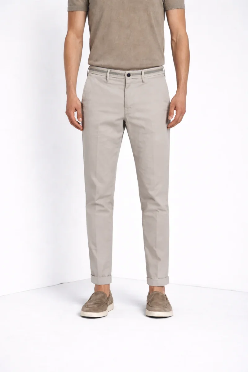 Torino Summer pantalone chino uomo in twill di cotone e lyocell slim fit