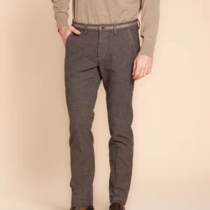 Torino University pantalone chino uomo in pied de poule slim fit