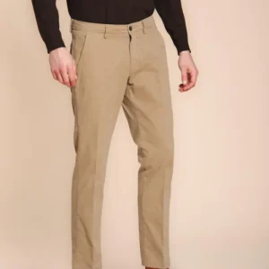 Torino pantalone chino uomo in gabardina slim fit ①