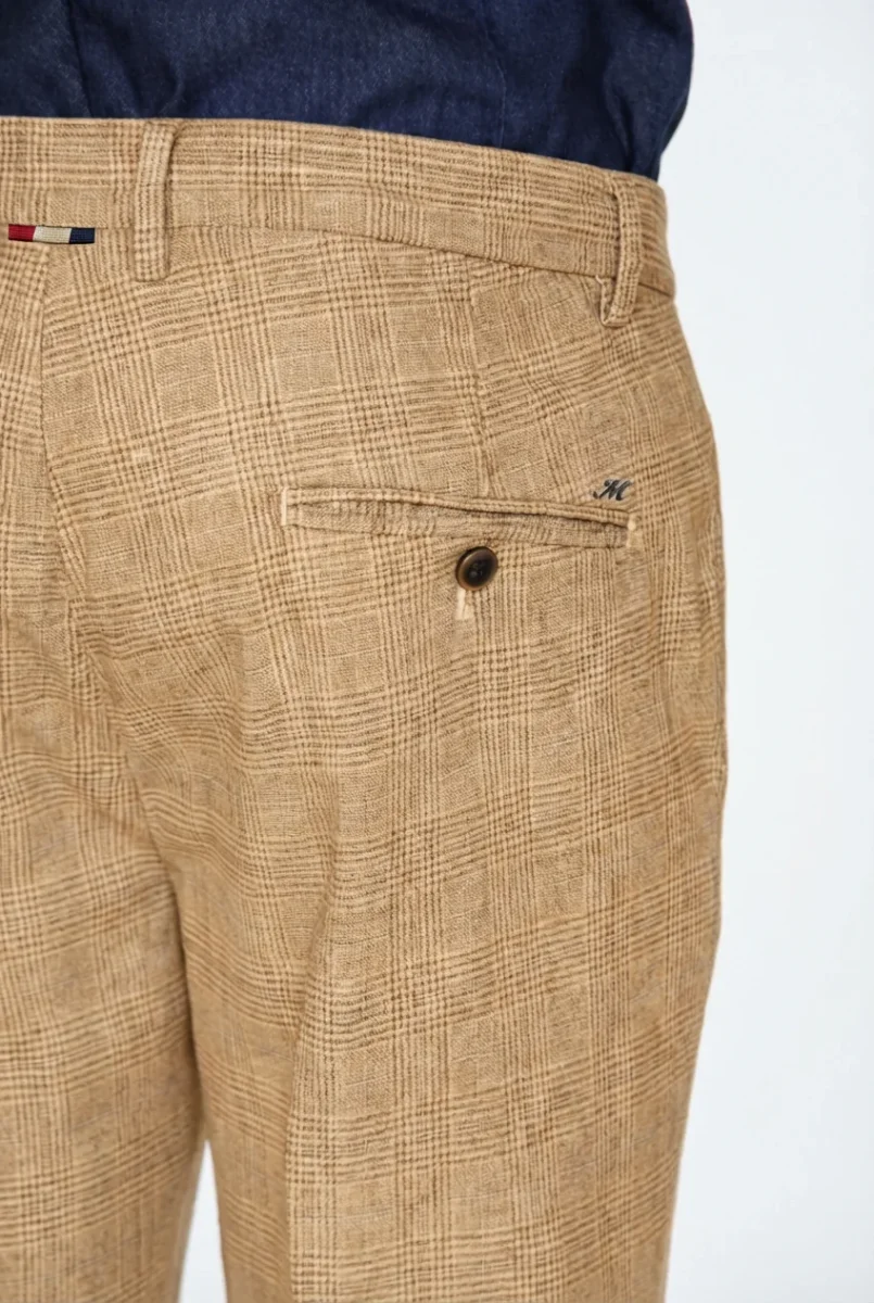 Torino pantalone chino uomo stampa galles con filato moro slim fit – Image 3