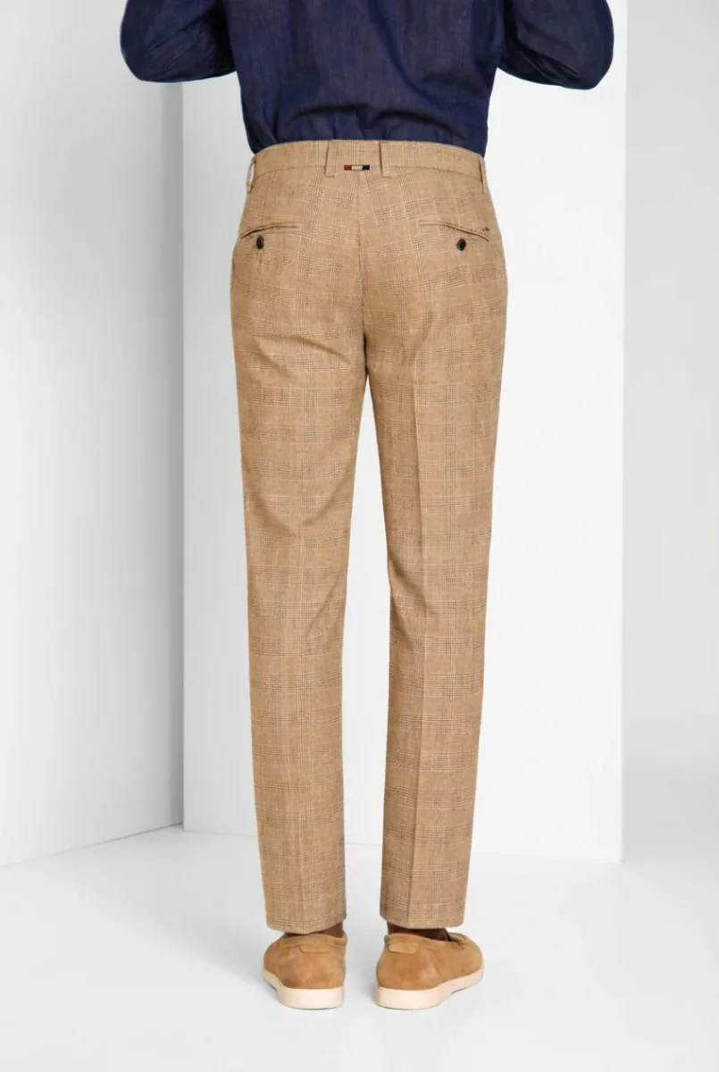 Torino pantalone chino uomo stampa galles con filato moro slim fit – Image 5