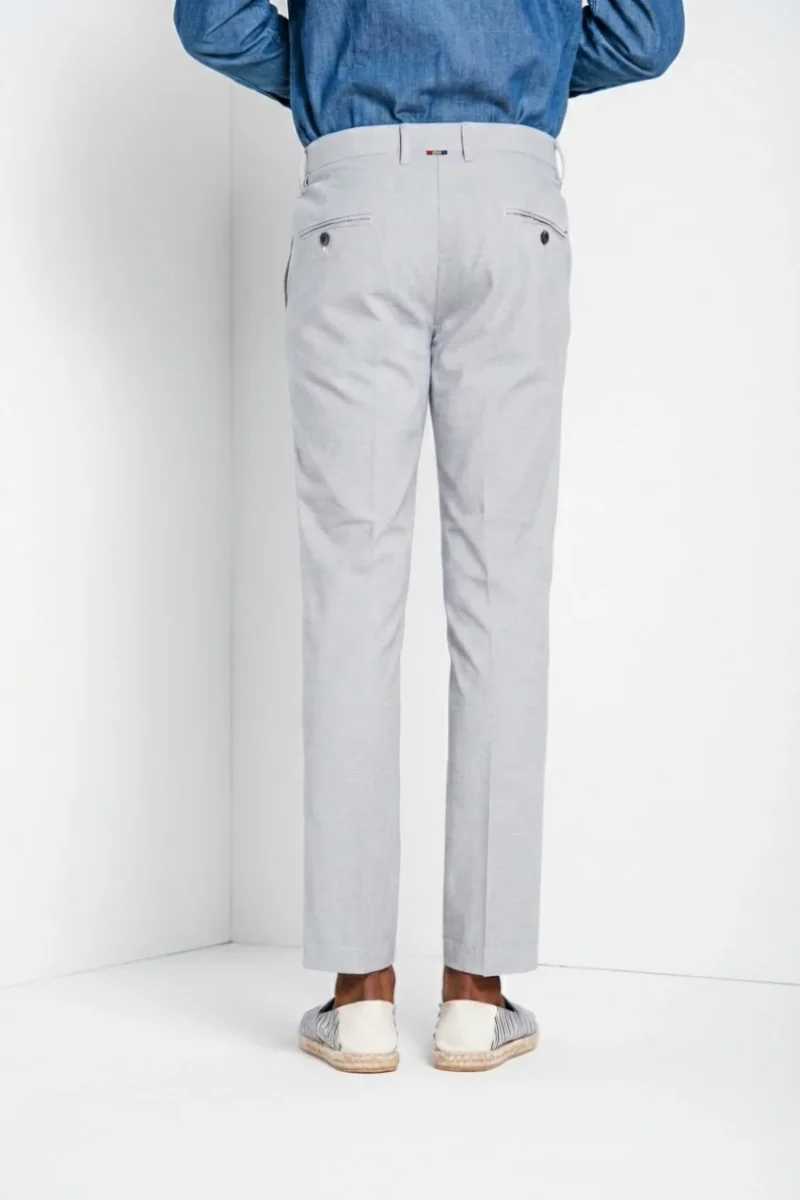 Torino pantalone chino uomo in microfantasia pied de poule tinto filo blu slim fit – Image 6