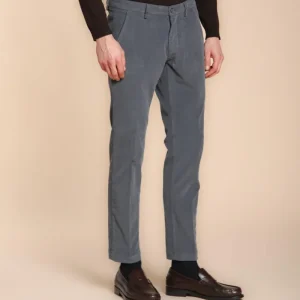 Torino pantalone chino uomo in velluto 1500 righe slim fit ①