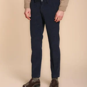 Torino pantalone chino uomo in velluto 1500 righe slim fit  ①