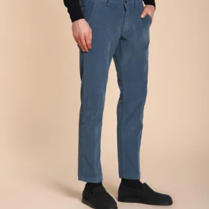 Torino pantalone chino uomo in velluto 1500 righe slim fit  ①