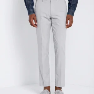 Torino pantalone chino uomo in microfantasia pied de poule tinto filo blu slim fit