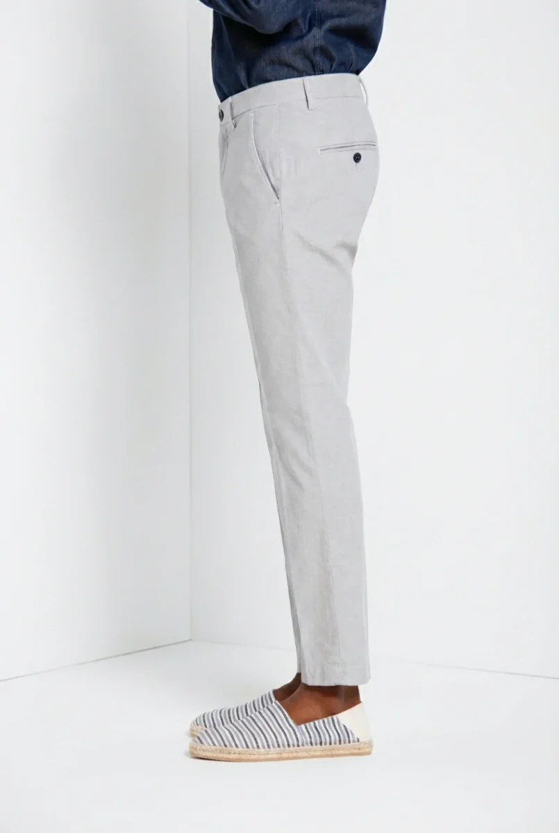 Torino pantalone chino uomo in microfantasia pied de poule tinto filo blu slim fit – Image 4