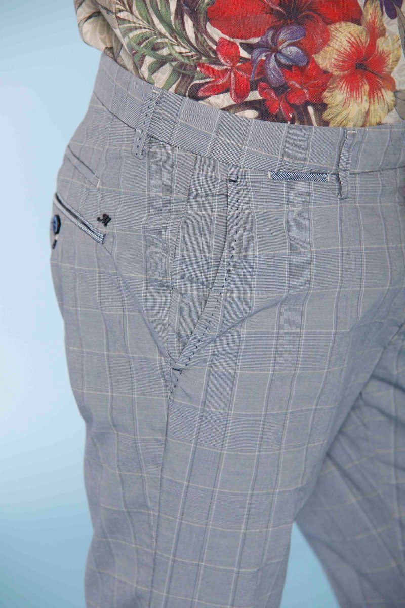 Torino Ocean pantalone chino uomo in cotone galles sfumato slim fit – Image 6